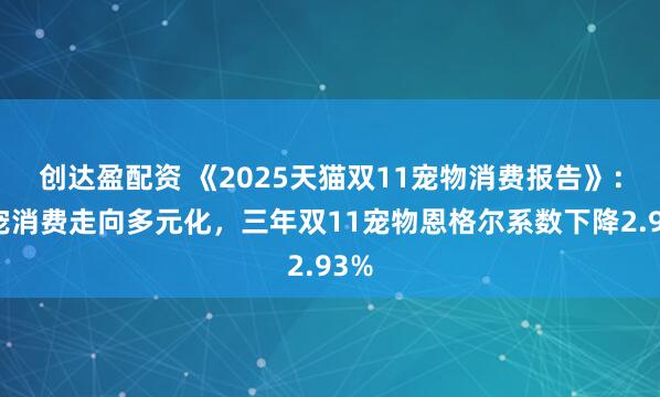创达盈配资 《2025天猫双11宠物消费报告》：养宠消费走向多元化，三年双11宠物恩格尔系数下降2.93%