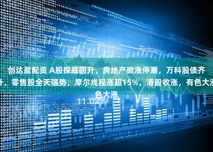 创达盈配资 A股探底回升，房地产掀涨停潮，万科股债齐升，零售股全天强势，摩尔线程涨超15%，港股收涨，有色大涨